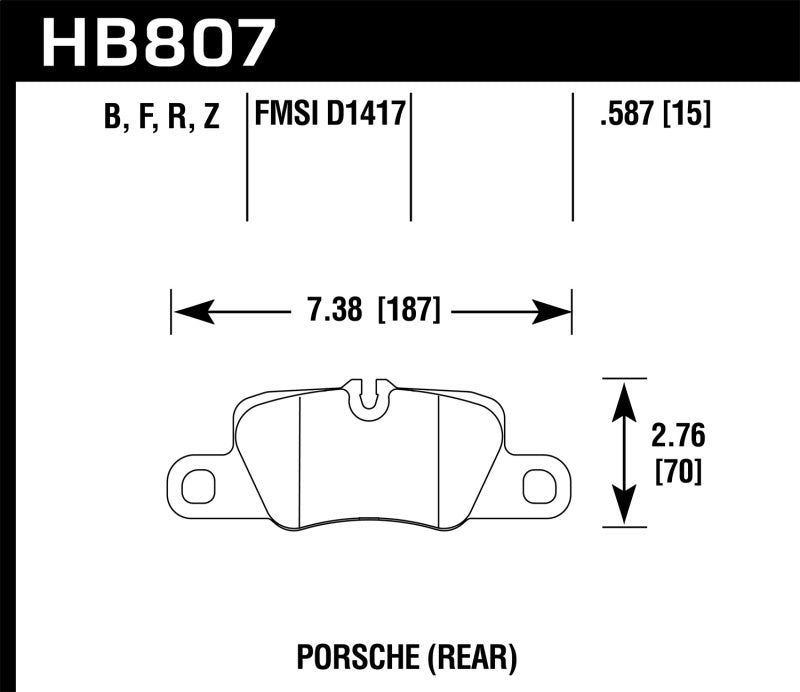 Hawk Performance HB807Z.587 Hawk 2014 Porsche 911 Performance Ceramic Street Rear Brake Pads
