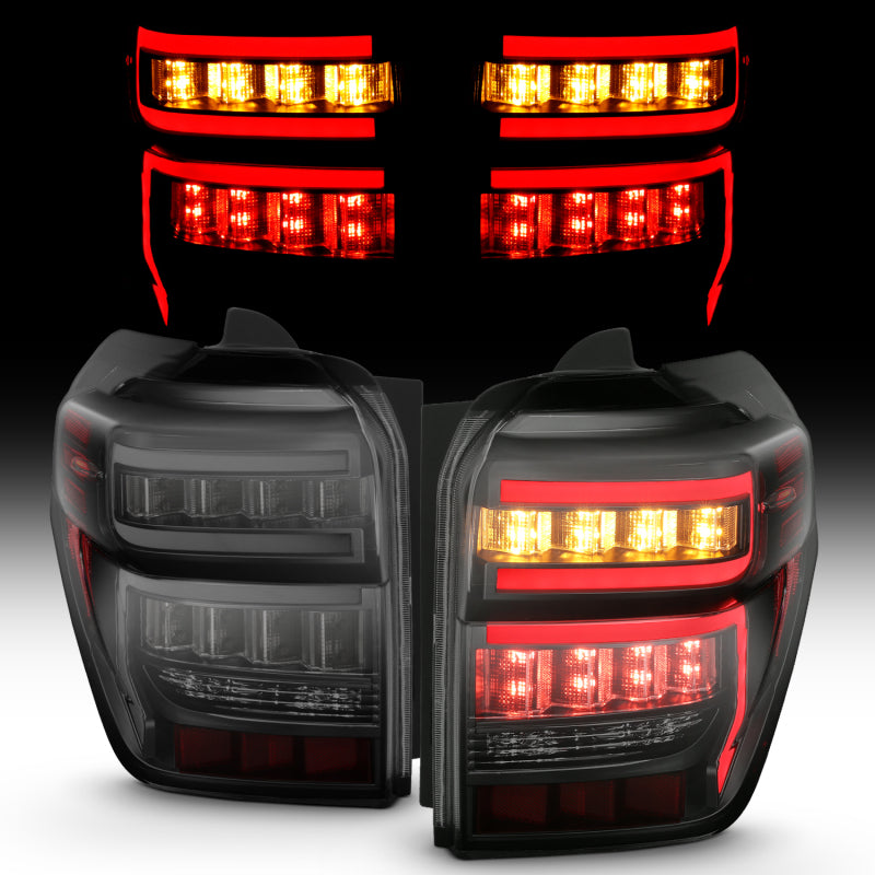 ANZO 311312 2014-2020 Toyota 4Runner T.L Black Housing Smoke Lens Red Light Bar W/Sequential