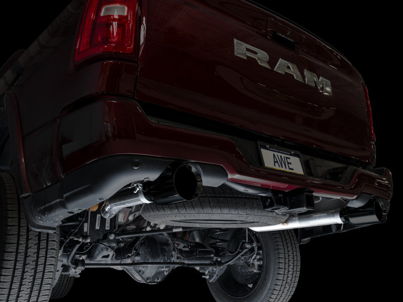AWE Tuning 3015-33530 AWE 25+ RAM 1500 3.0TT 0FG Catback Touring Exhaust - Diamond Black Tips