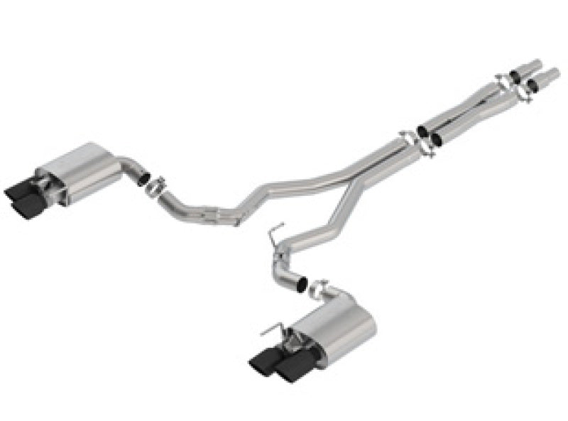 Borla 140743BC 2018 Ford Mustang GT 5.0L AT/MT 3in ATAK Catback Exhaust Black Chrome Tips w/ Valves