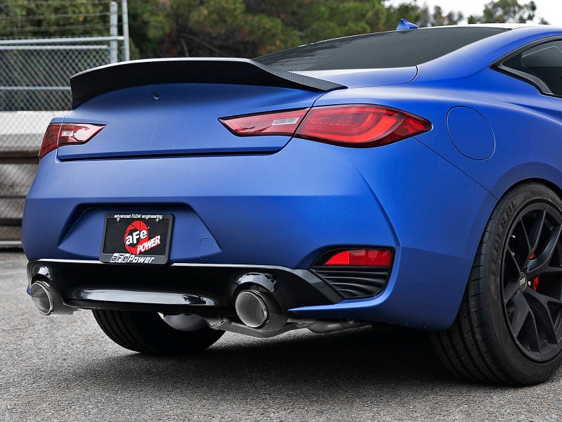 aFe 49-36134NM-C POWER Takeda 2.5in 304 SS CB Exhaust w/ Carbon Fiber Tips 17-19 Infiniti Q60 V6-3.0L (tt)