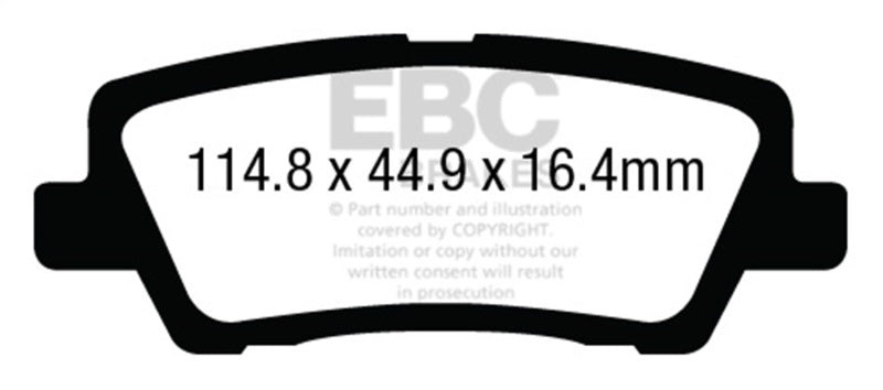 EBC DP43012R 12+ Cadillac ATS 2.0 Turbo Yellowstuff Rear Brake Pads