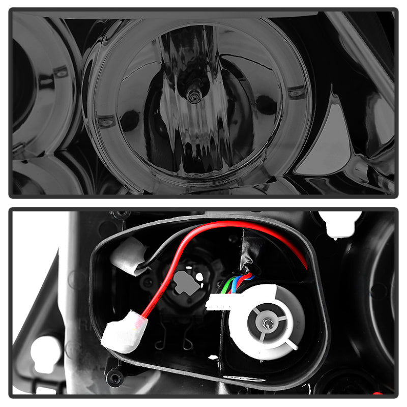 SPYDER 5009029 Spyder BMW E90 3-Series 06-08 (4 dr) Proj LED Halo Amber Reflctr Rplc Bulb Smke PRO-YD-BMWE9005-AM-S