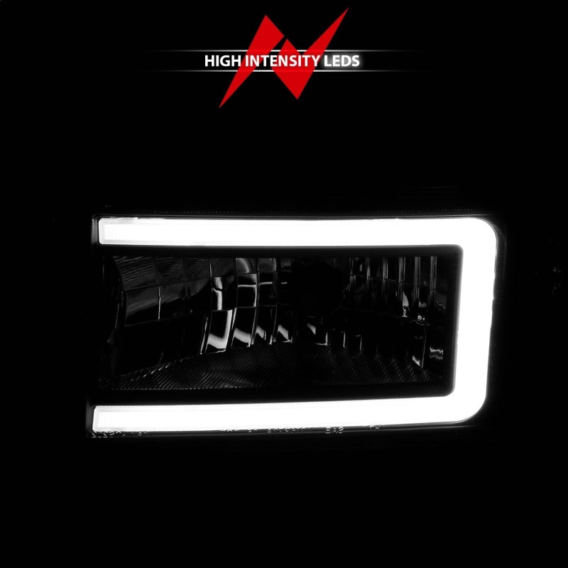 ANZO 111554 94-02 Dodge RAM Crystal Headlight - w/ Light Bar Black Housing