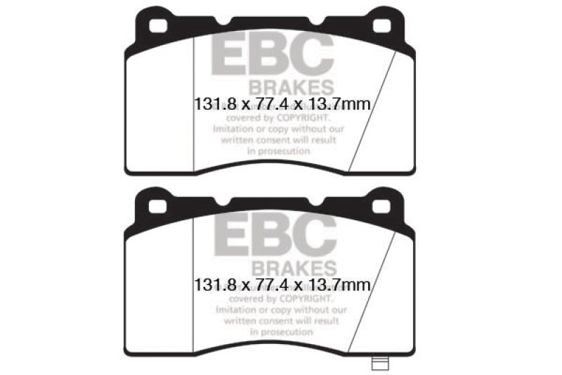 EBC DP32147C 09+ Hyundai Genesis Coupe 2.0 Turbo (Brembo) Redstuff Front Brake Pads