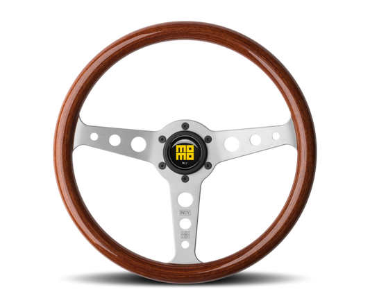 MOMO IND35MA0P Momo Indy Steering Wheel 350 mm - Magoany Wood/Brshd Spokes