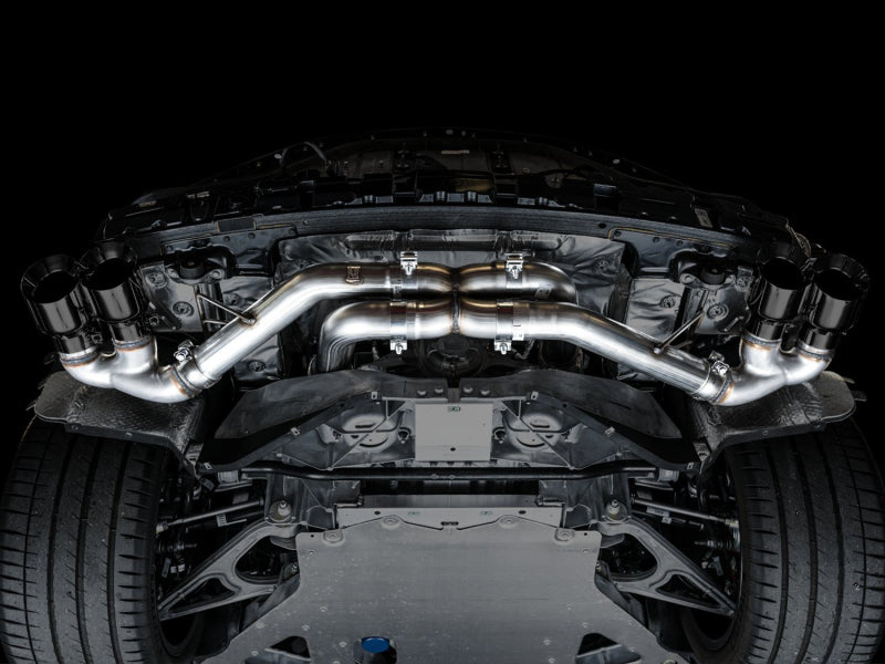 AWE Tuning 3020-43086 2020 Chevrolet Corvette (C8) Track Edition Exhaust - Quad Diamond Black Tips