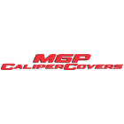 MGP 14252SBANRD 4 Caliper Covers Engraved F & R 100 Anniversary Red Finish Silver Char 2019 Chevy Silverado 1500