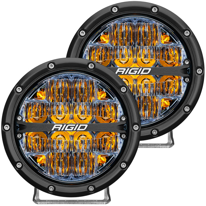 Rigid Industries 36206 360-Series 6in LED Off-Road Drive Beam - Amber Backlight (Pair)