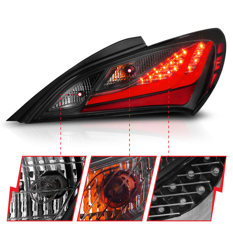 ANZO 321347 10-13 Hyundai Genesis 2DR LED Taillights Smoke
