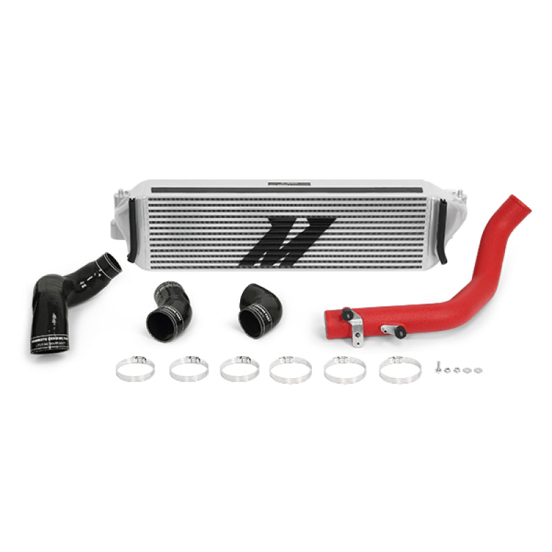 Mishimoto MMINT-CTR-17KSLWRD 2017+ Honda Civic Type R Intercooler Kit - Silver Intercooler Red Piping