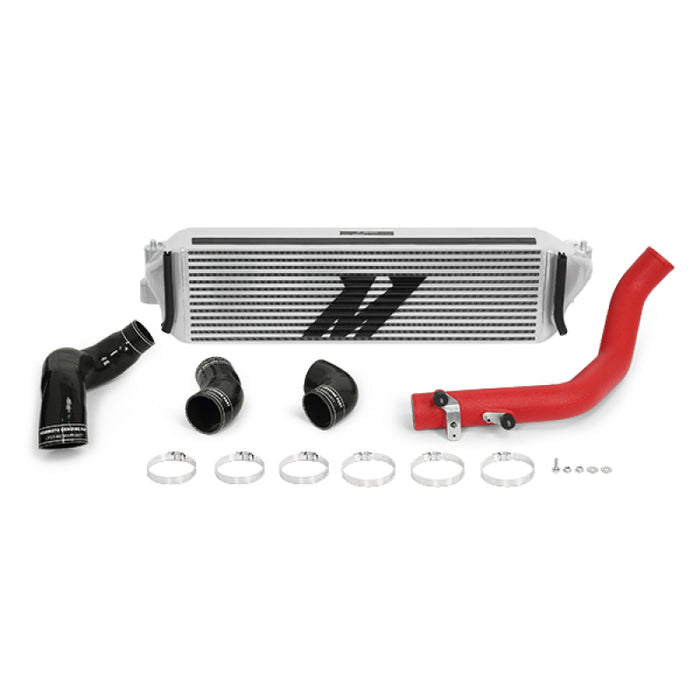 Mishimoto MMINT-CTR-17KSLWRD 2017+ Honda Civic Type R Intercooler Kit - Silver Intercooler Red Piping