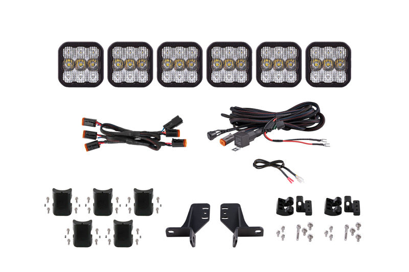 Diode Dynamics DD7235 Bronco SS5 6-Pod CrossLink Grille Lightbar Kit Sport - White Combo