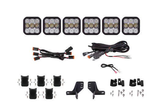 Diode Dynamics DD7235 Bronco SS5 6-Pod CrossLink Grille Lightbar Kit Sport - White Combo