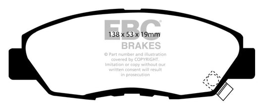 EBC DP4812/2R 97 Acura CL 2.2 Yellowstuff Front Brake Pads