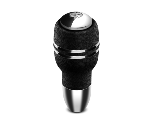 MOMO AUTOBK1 Momo Automatico Shift Knob - Black Leather, Chrome Insert