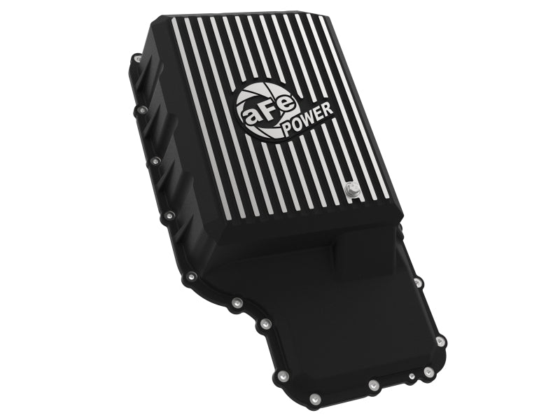 aFe 46-71220B 20-21 Ford Truck w/ 10R140 Transmission Pan Black POWER Street Series w/ Machined Fins