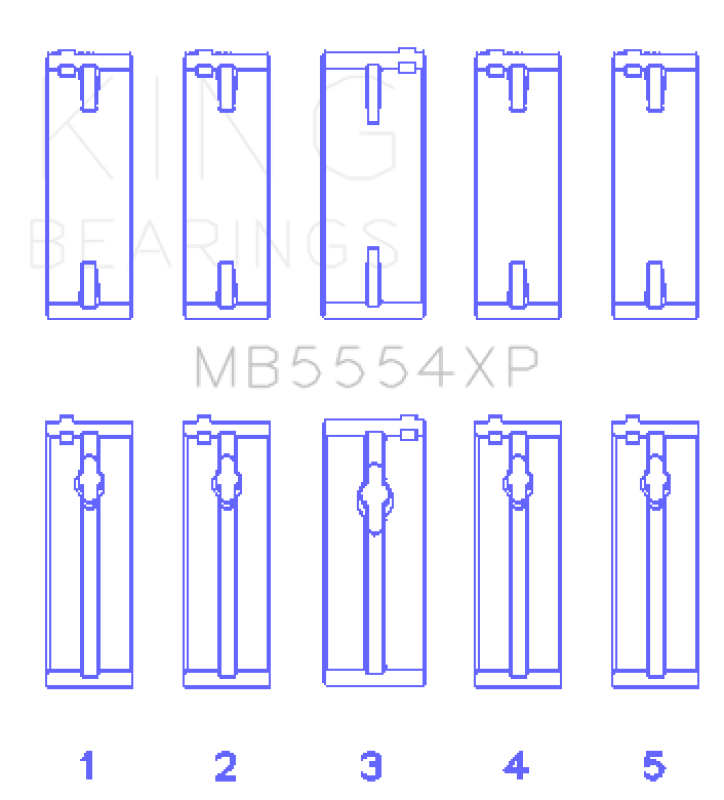 King Engine Bearings MB5554XP Toyota 3SGTE Performance Main Bearing Set - Size STD