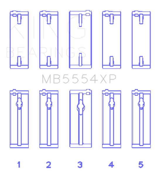 King Engine Bearings MB5554XP Toyota 3SGTE Performance Main Bearing Set - Size STD