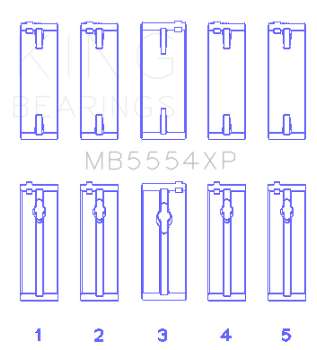 King Engine Bearings MB5554XP Toyota 3SGTE Performance Main Bearing Set - Size STD