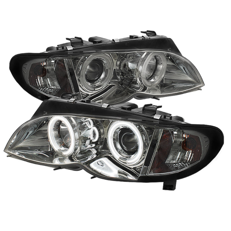 SPYDER 5042408 Spyder BMW E46 3-Series 02-05 4DR Projector Headlights 1PC LED Halo Chrm PRO-YD-BMWE4602-4D-AM-C