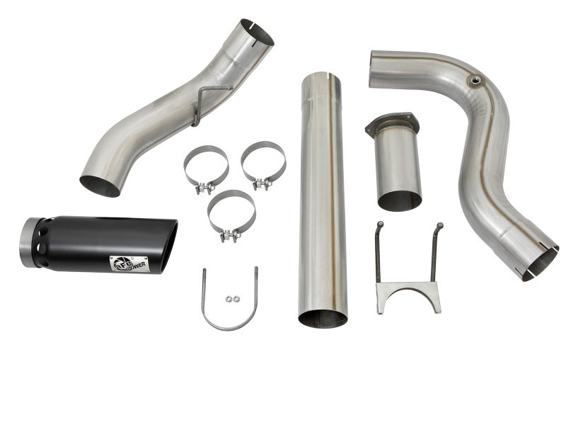 aFe 49-43090-B Large Bore-HD 5in DPF Back 409 SS Exhaust System w/Black Tip 2017 Ford Diesel Trucks V8 6.7L(td)
