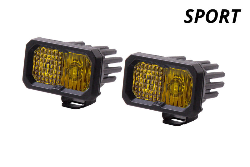 Diode Dynamics DD6391P Stage Series 2 In LED Pod Sport - Yellow Combo Standard ABL (Pair)