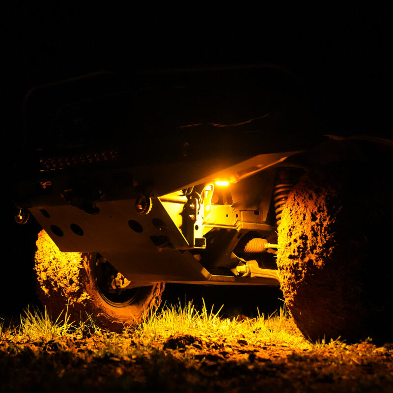 KC HiLiTES 91041 Cyclone V2 LED - Rock Light - 6-Light System - Amber - 5W Flood Beam