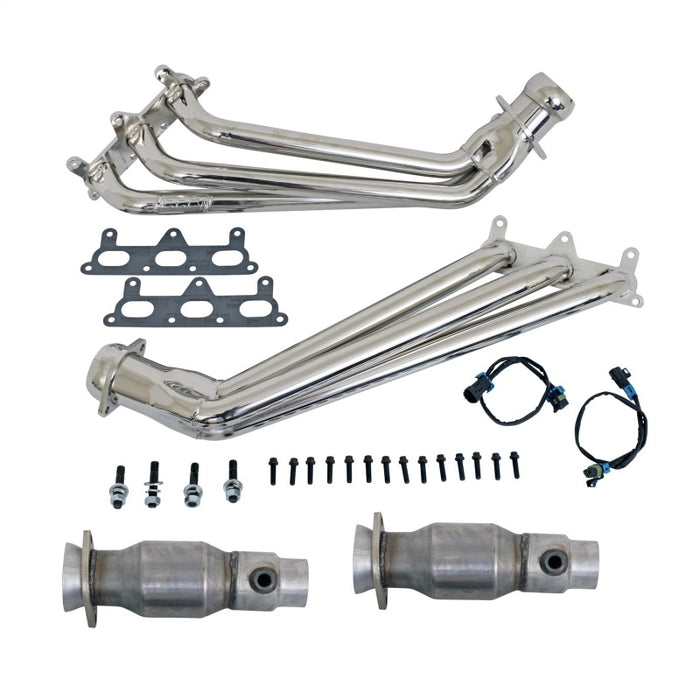 BBK 4041 10-11 Camaro V6 Long Tube Exhaust Headers With Converters - 1-5/8 Chrome