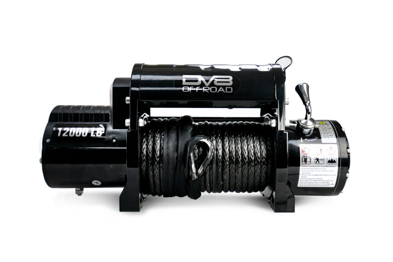 DV8 Offroad WB12SR 12000 LB Winch w/ Synthetic Line & Wireless Remote - Black