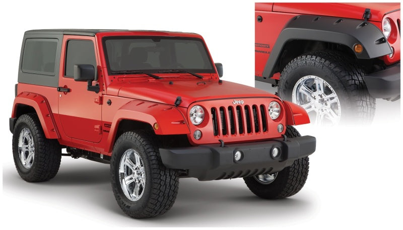 Bushwacker 10077-02 07-18 Jeep Wrangler Pocket Style Flares 2pc - Black