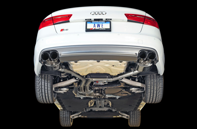 AWE Tuning 3015-43010 Audi C7 / C7.5 S6 4.0T Touring Edition Exhaust - Diamond Black Tips