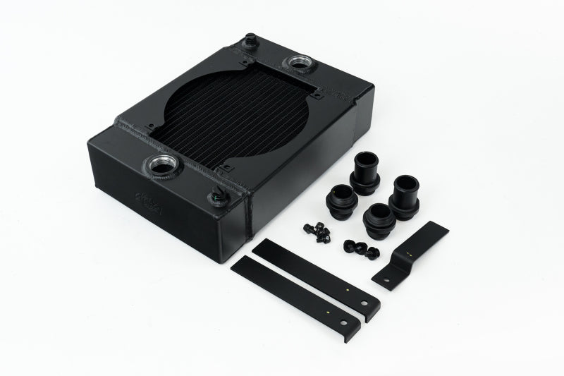 CSF 7065B Universal Drag Race / Tuck Radiator w/9in Spal Fan - 10.5in H x 10in L x 3.6in W - Black