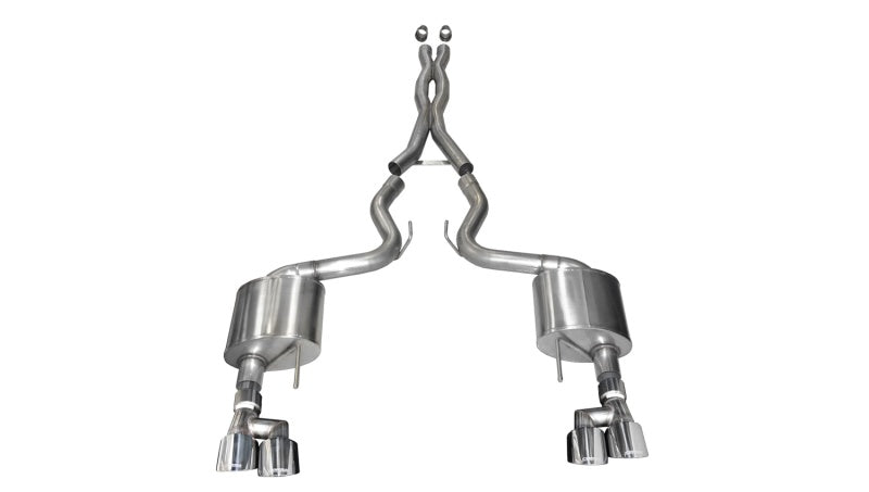 CORSA Performance 21042 Corsa 2018-2023 Ford Mustang 5.0L 3in Sport Cat-Back Dual Rear Exit 4in Polished Pro-Series Tips