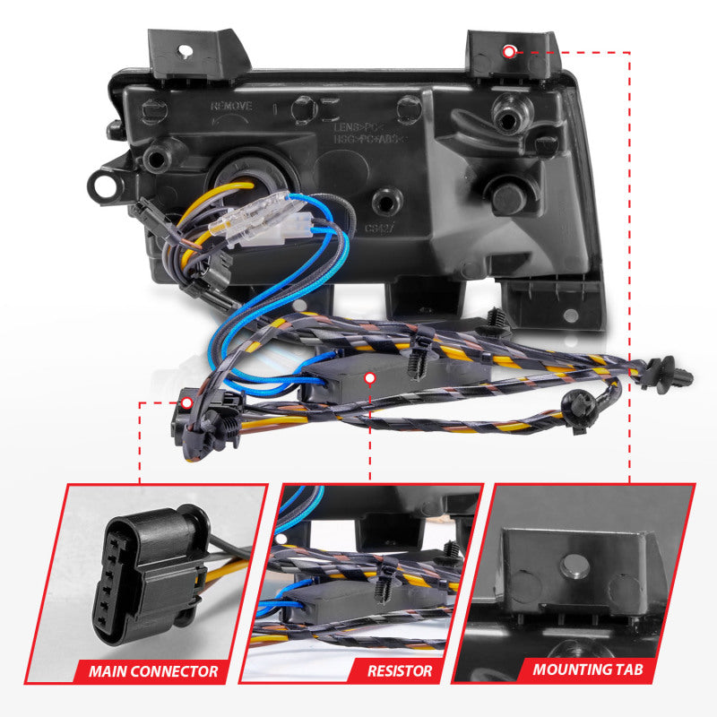 ANZO 511085 2018-2021 Jeep Wrangler LED Side Markers Chrome Housing Smoke Lens w/ Seq. Signal Sport Bulb