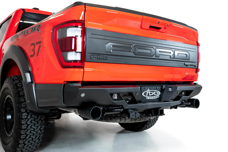 Addictive Desert Designs R210081090103 2022+ Ford Raptor Stealth Fighter R Bumper w/ 2 Cube Lights - Hammer Black