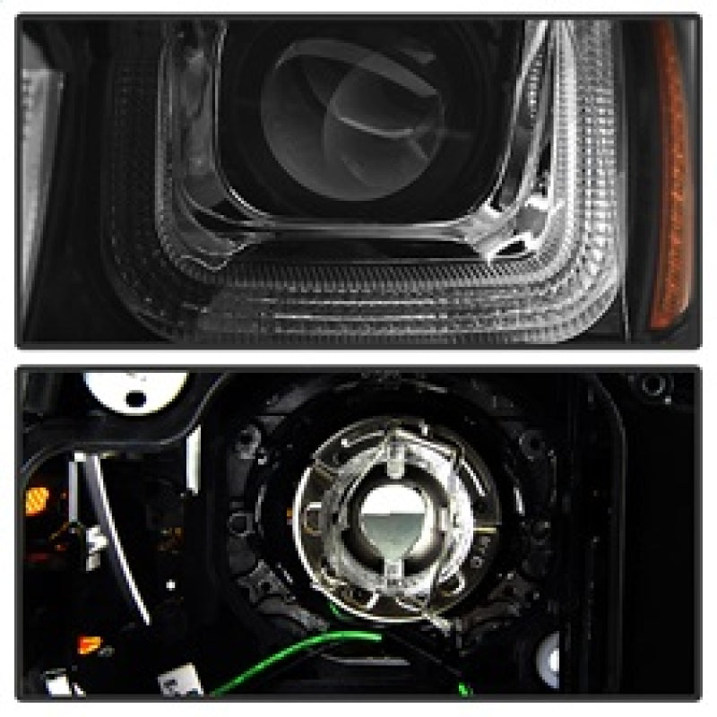 SPYDER 5080578 Spyder Volkswagen Golf VII 14-16 Projector Headlights DRL LED Blk Stripe Blk PRO-YD-VG15-BLK-DRL-BK
