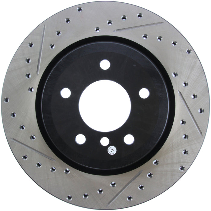 Stoptech 127.34080R StopTech 06 BMW 330 / 07-09 BMW 335 Slotted & Drilled Right Rear Rotor