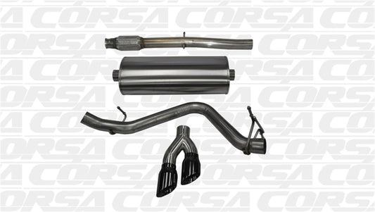 CORSA Performance 14873BLK Corsa 14-19 GMC Sierra/Chevy Silv 1500 Crew Cab/Short Bed 5.3L V8 Black Sport Single Side CB Exhaust
