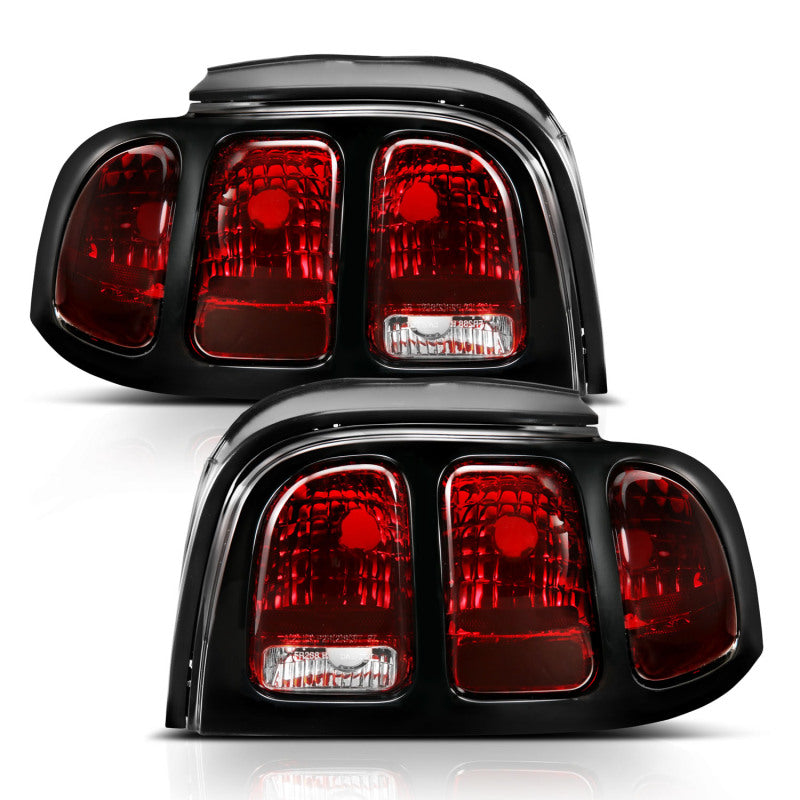 ANZO 321350 1994-1998 Ford Mustang Taillight Dark Red Lens (OE Style)