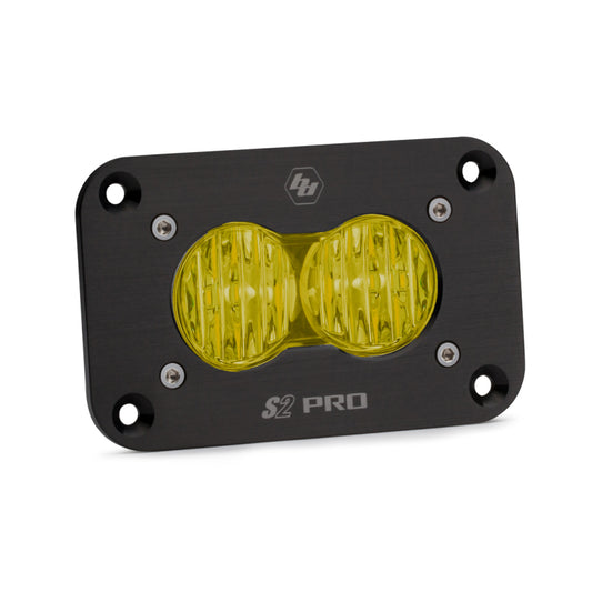 Baja Designs 481015 S2 Pro Wide Cornering Pattern Flush Mount LED Light - Amber
