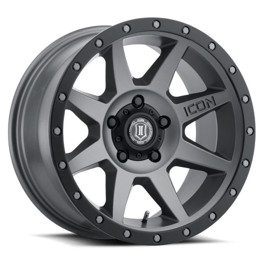 ICON 1817858547TT Rebound 17x8.5 5x5.5 0mm Offset 4.75in BS 77.9mm Bore Titanium Wheel