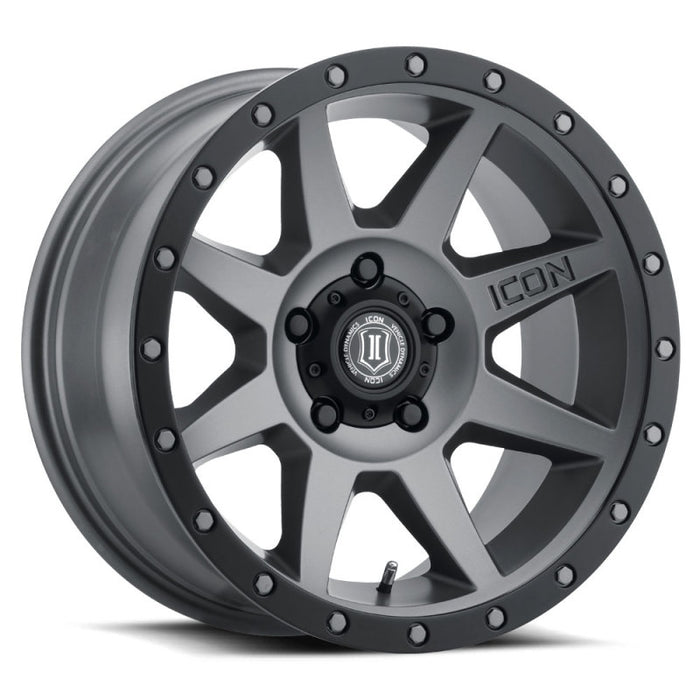 ICON 1817858547TT Rebound 17x8.5 5x5.5 0mm Offset 4.75in BS 77.9mm Bore Titanium Wheel