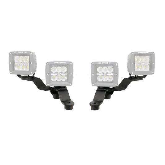 Go Rhino 730231T 18-20 Jeep Wrangler JL/JLU/Gladiator JT Light Mount - Two 3in Cubes Offset