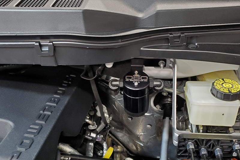 J&L 3028P-B 2021-2025 Ford F-150 3.5L Passenger Side Oil Separator 3.0 - Black Anodized