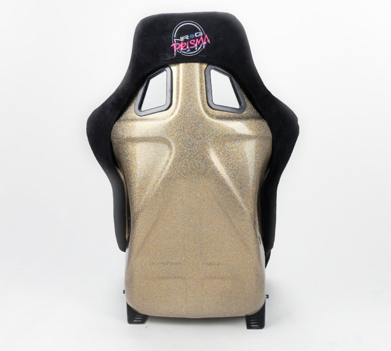 NRG FRP-302BK-ULTRA FRP Bucket Seat ULTRA Edition - Large (Black Alcantara/Gold Glitter Back)