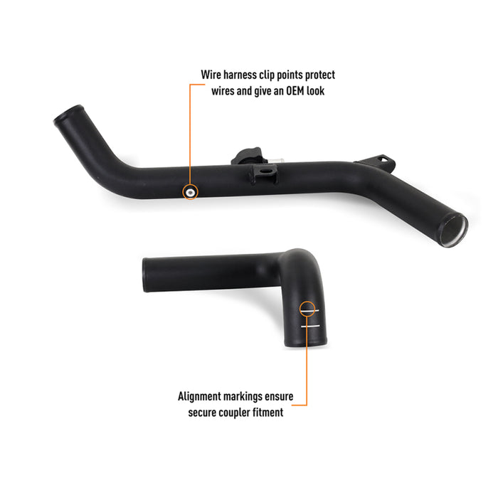 Mishimoto MMICP-BR27-21UHBK 2021+ Ford Bronco 2.7L High-Mount Intercooler Pipe Upgrade Kit - Wrinkle Black