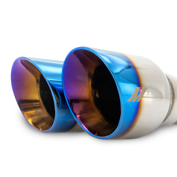 Mishimoto MMEXH-TIP-FSTBT Dual Offset Tips 2.5in Inlet 3in Outlet Slash Cut - Burnt