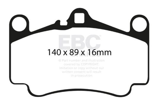 EBC DP51515NDX 03-05 Porsche 911 (996) (Cast Iron Rotor only) 3.6 Carrera 4S Bluestuff Front Brake Pads