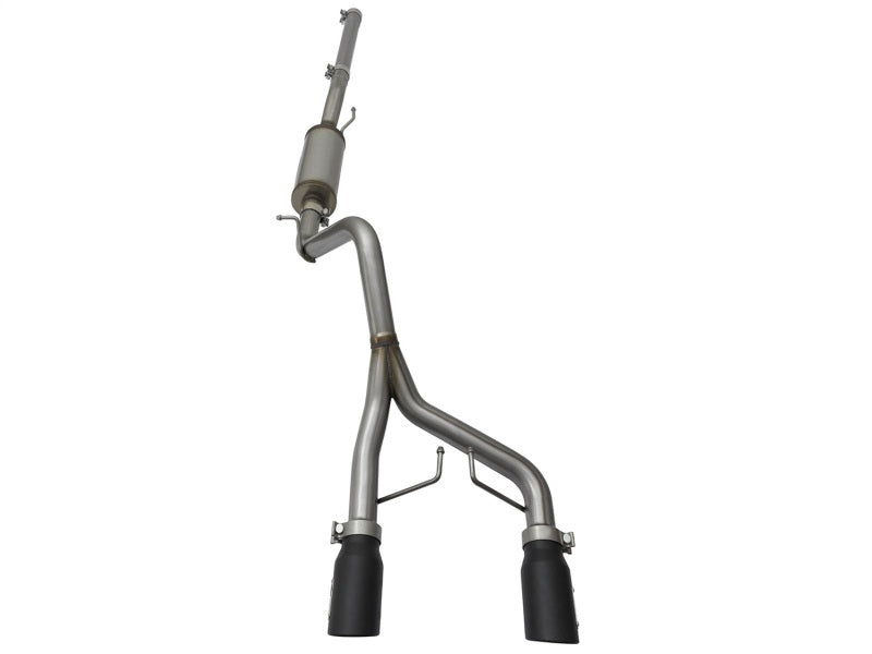 aFe 49-48056-B Rebel Series CB 2.5in Dual Center Exit SS Exhaust w/ Black Tips 07-15 Jeep Wrangler 3.6L/3.8L V6